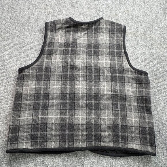 VTG Tantrums Vest Womens 2X Wool Blend Plaid Leaf Embroidery &‎ Pockets *Read - Picture 6 of 10
